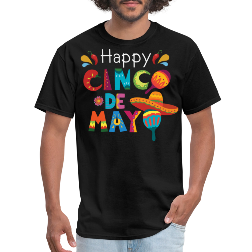 Funny Cinco De Mayo Party Outfit Colorful Mexican Fiesta T-shirt - black