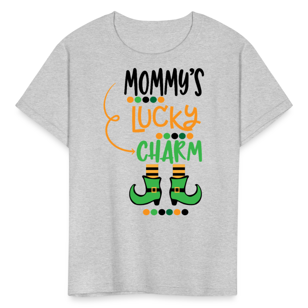 Cute St Patrick’s Day Toddler Tee Mommy's Lucky Charm T-shirt - heather gray