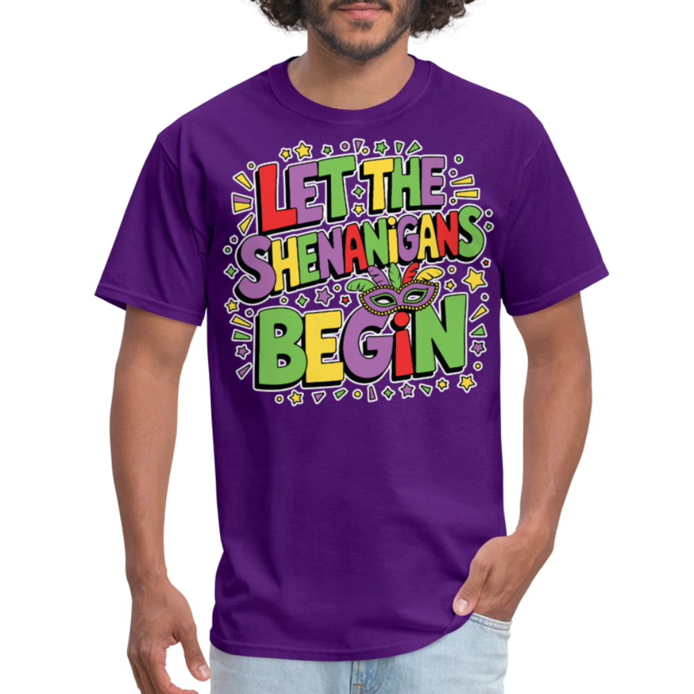 Masquerade Theme Party Outfit Let the Shenanigans Begin Classic T-Shirt - purple