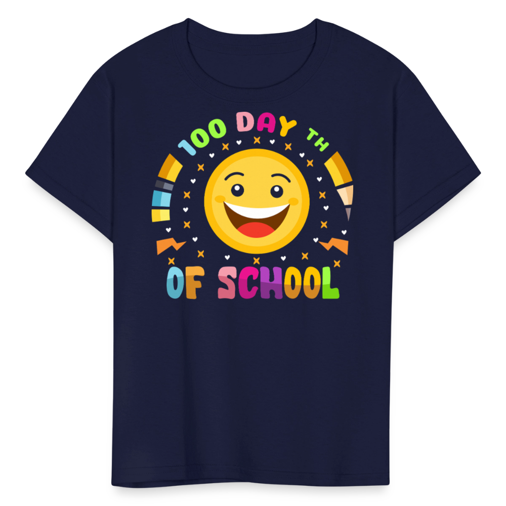 100th Day Of School Shirt For Kids Elementary School T-shirt - navy