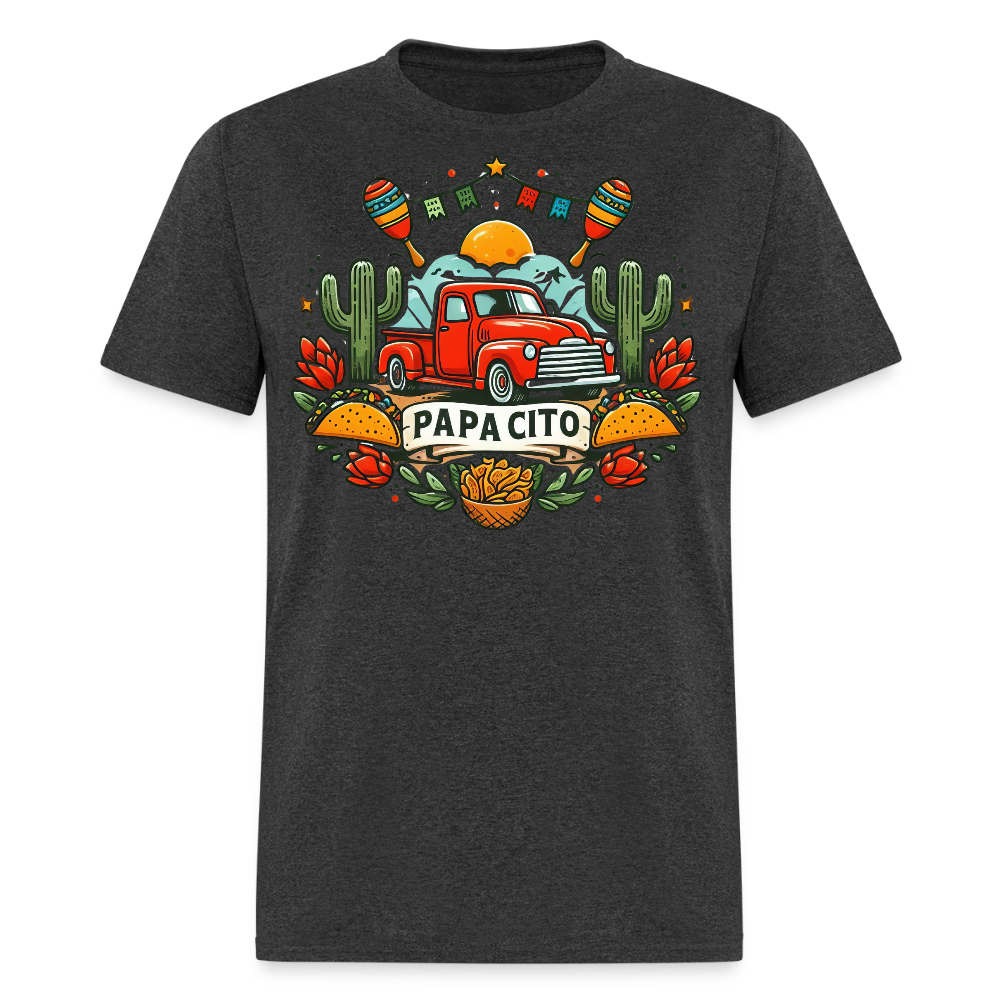 Papa Cito Taco Truck Retro Design T-shirt - heather black