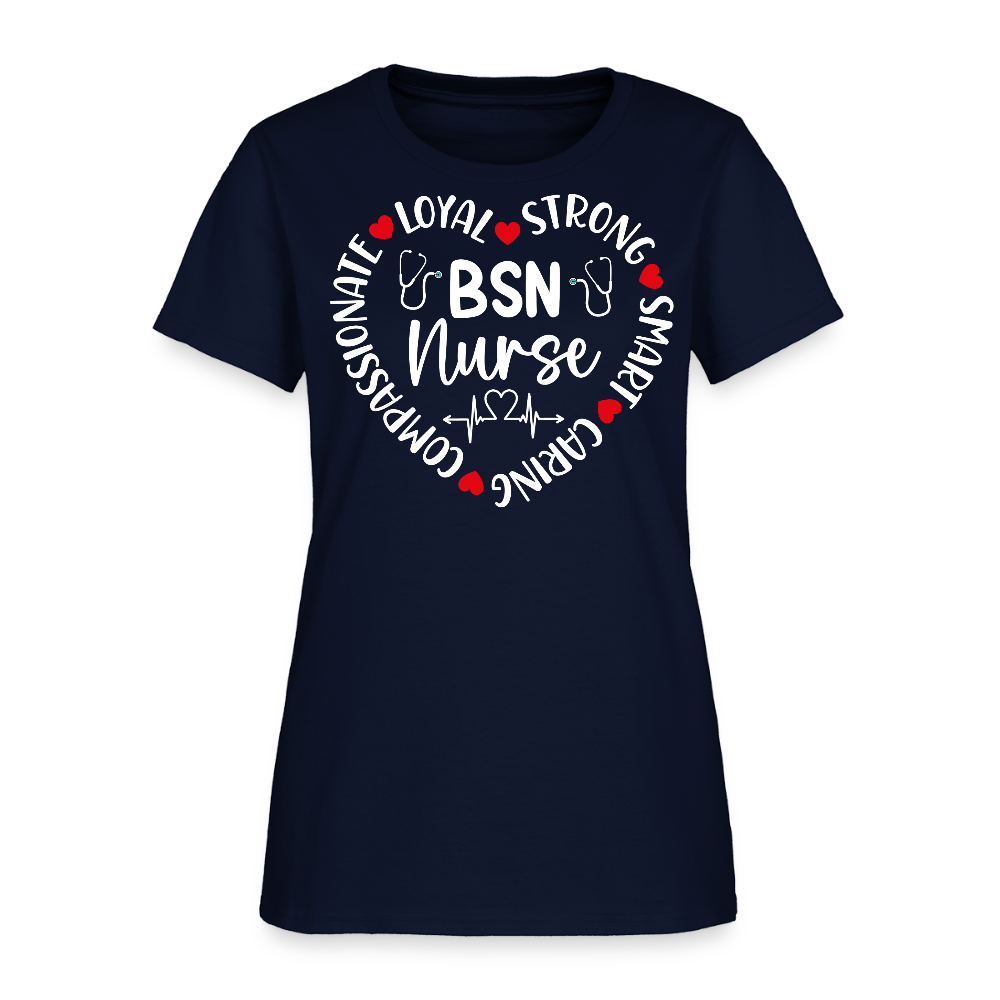 Cute BSN Nurse Graduation Gift Women's T-Shirt - navy