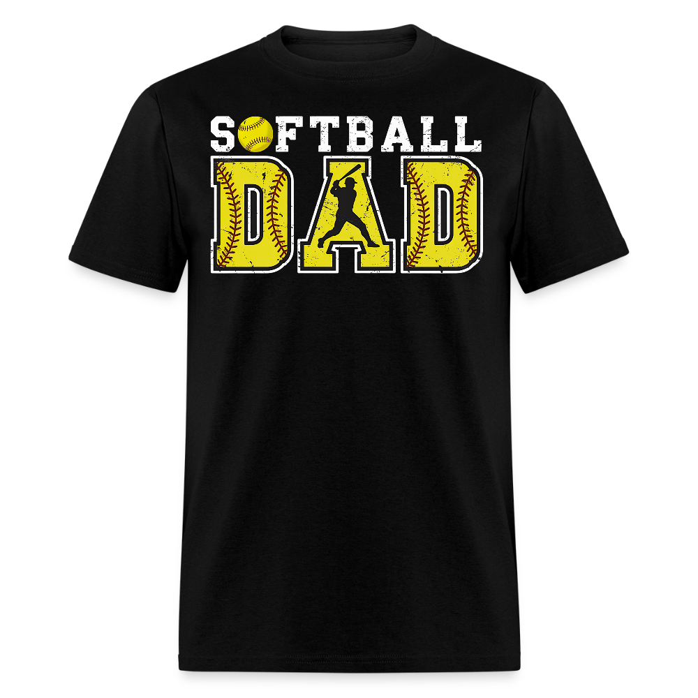 Softball Supporter Gifts For Dads T-shirt - black