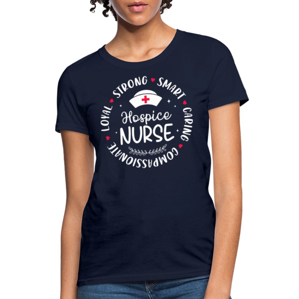 Hospice Nurse Loyal And Caring Nurse T-Shirt - navy