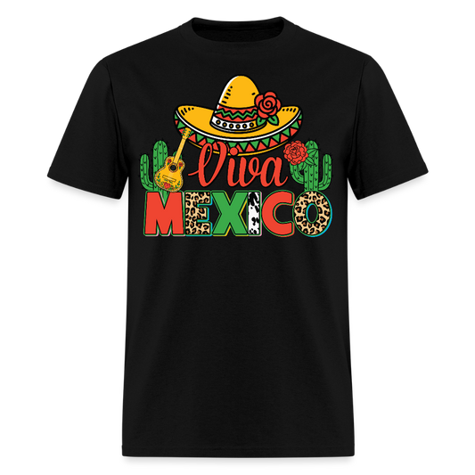 Viva Mexico Shirt With Sombrero Design Mexican Pride T-shirt - black