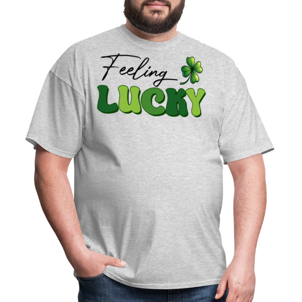 Green Four-leaf Clover Lucky Charm T-shirt - heather gray