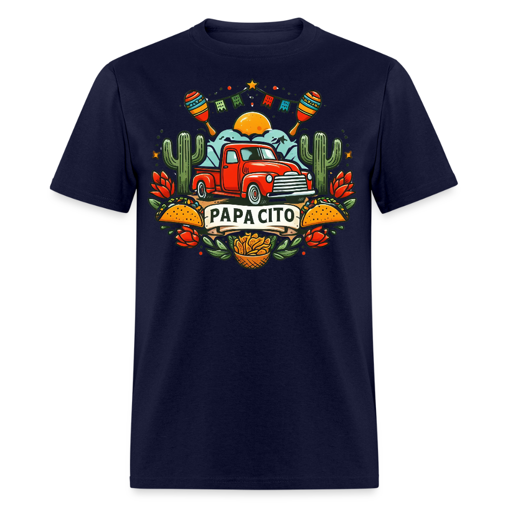 Papa Cito Taco Truck Retro Design T-shirt - navy