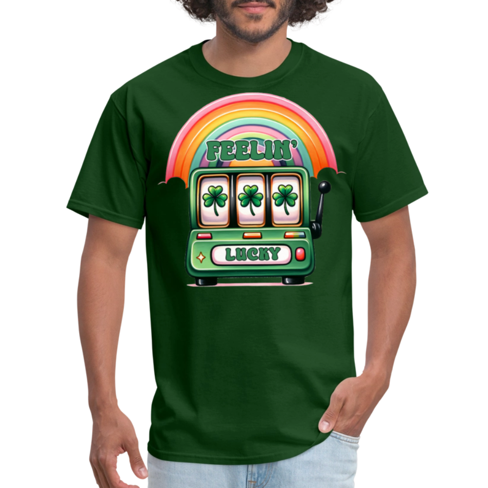 Lucky Slot Machine St Patrick’s Day T-shirt - forest green