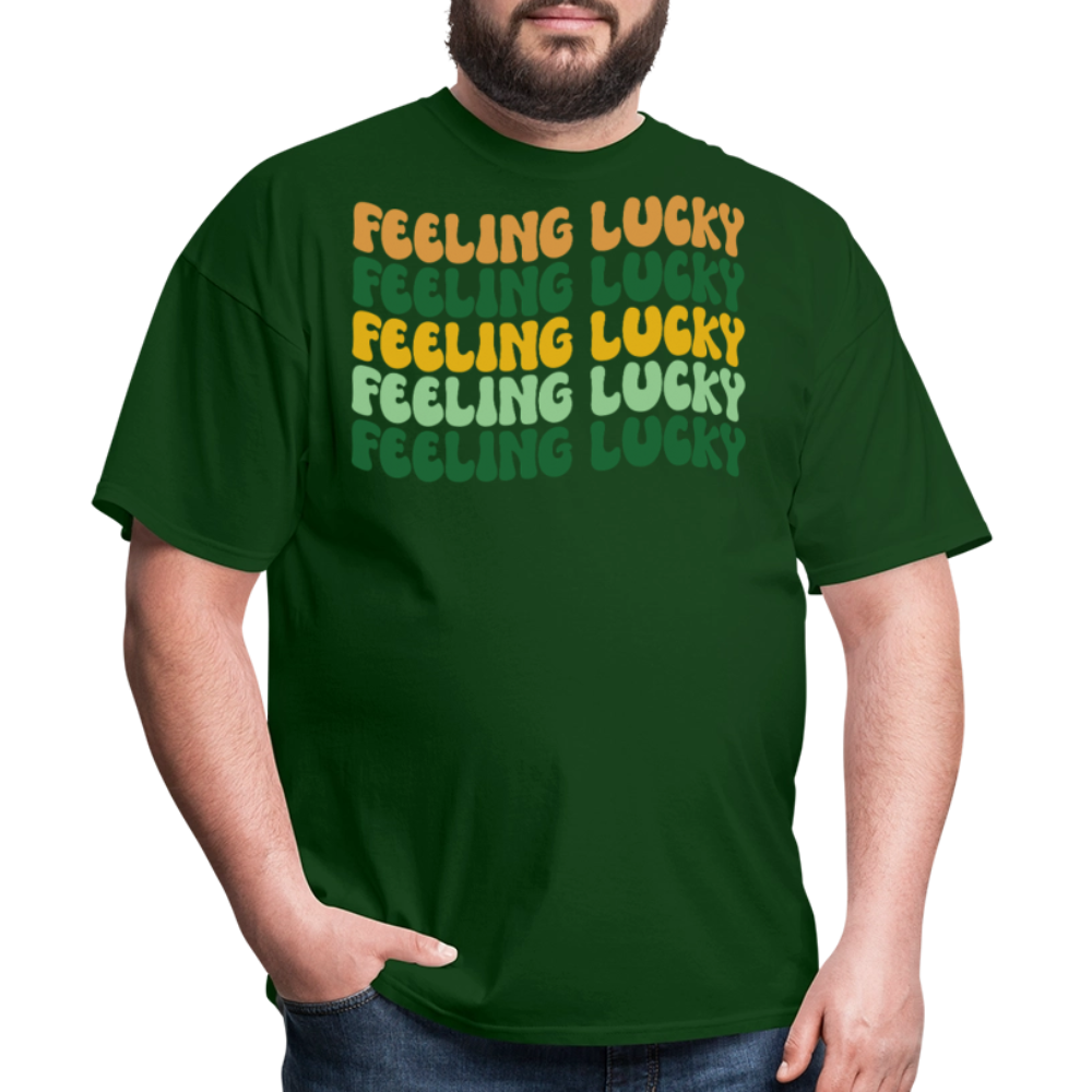 Retro Feeling lucky St Patrick’s Day T-shirt - forest green