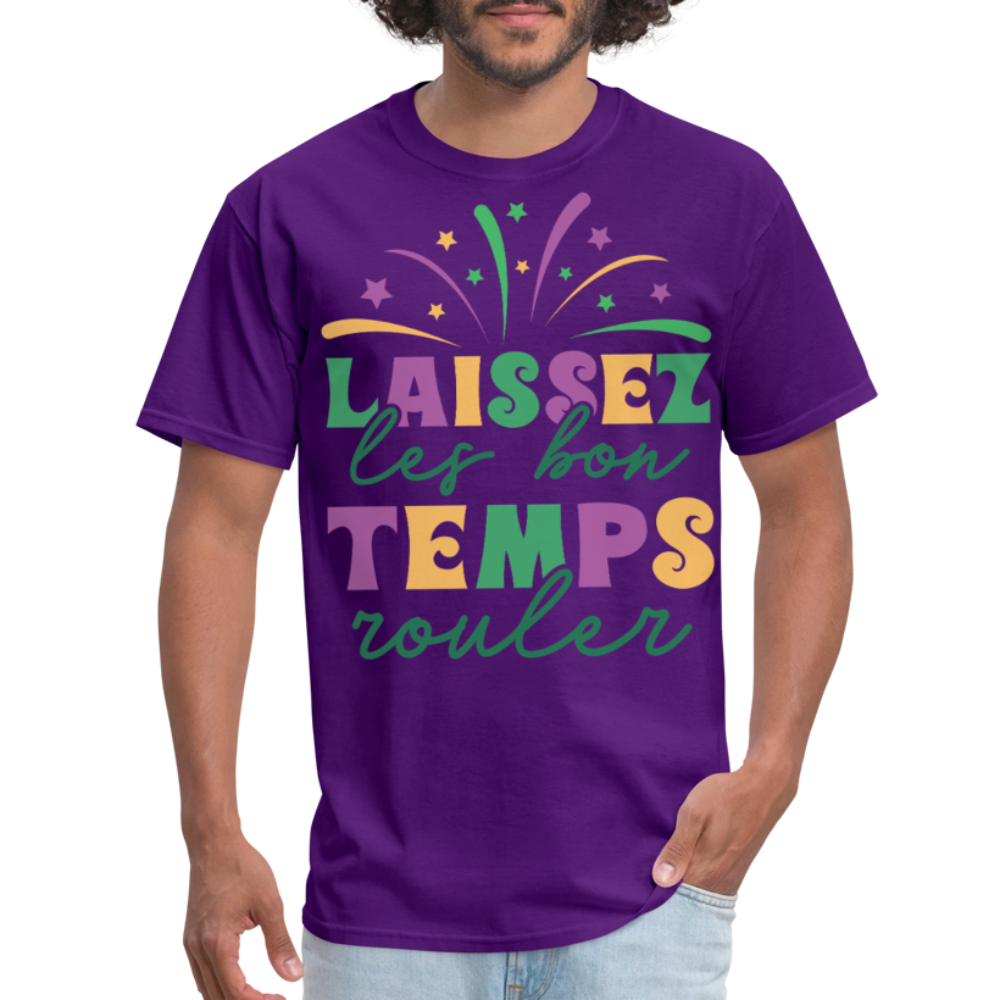 Funny New Orleans Festival Tee Laissez les Bons Temps Rouler T-shirt - purple