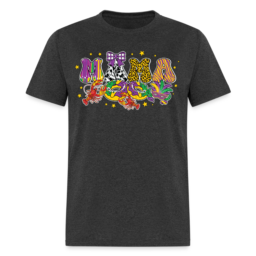 Mardi Gras Mama Shirt For Women Leopard Print Mardi Gras T-shirt - heather black