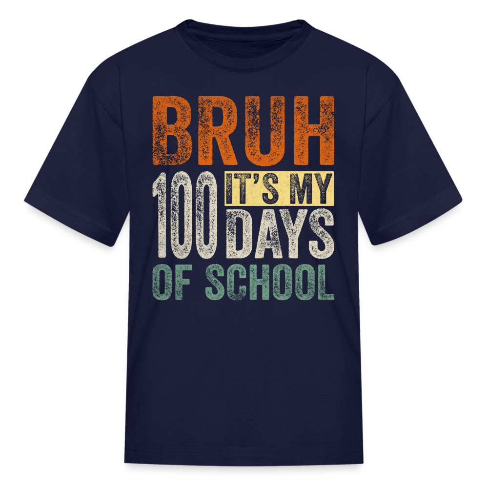 100 Days Of School Shirt For Kids School Milestone T-shirt - navy