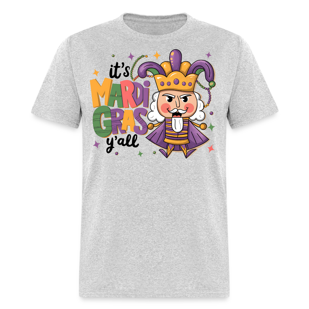 Mardi Gras Jester King Tee It's Mardi Gras Y'all T-shirt - heather gray