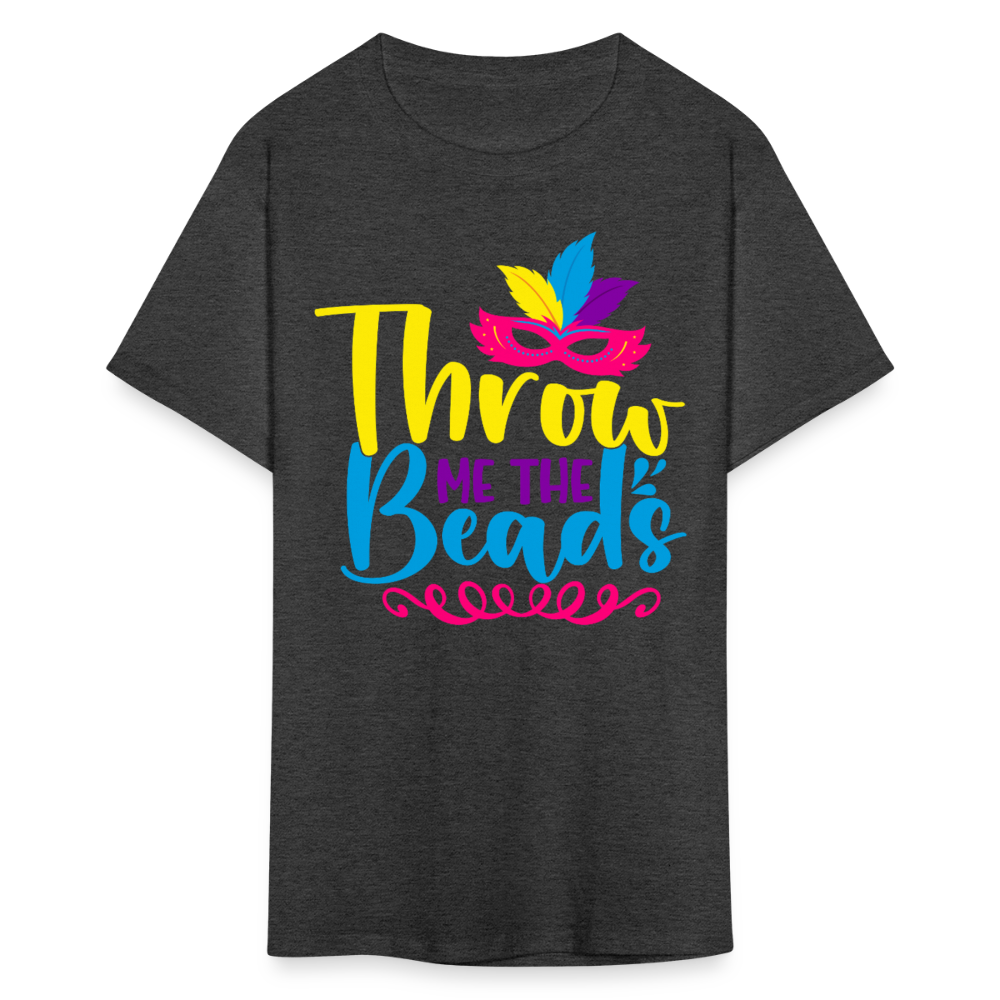 Throw Me The Beads Funny Mardi Gras T-shirt - heather black