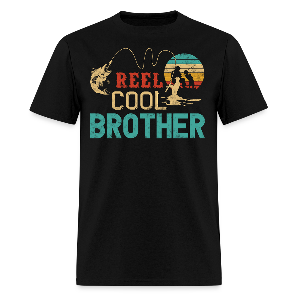 Reel Cool Brother Fishing  T-Shirt - black