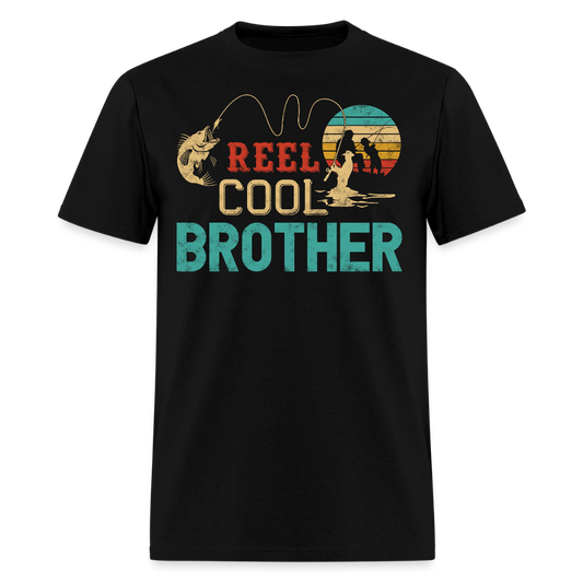 Reel Cool Brother Fishing  T-Shirt - black