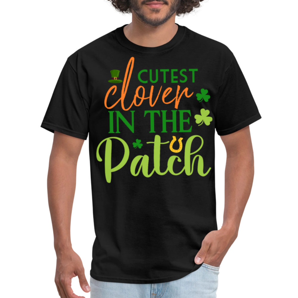 Cutest Clover In The Patch Outfit Cute St Patrick’s Day T-shirt - black