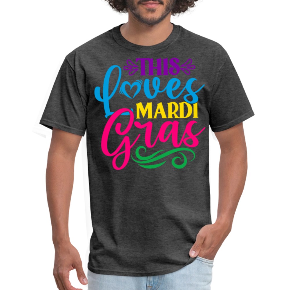 Colorful Loves Mardi Gras Festival Unisex T-shirt - heather black