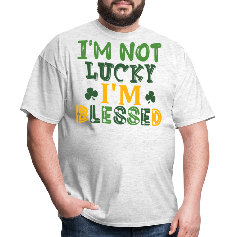 I’m Not Lucky I’m Blessed Tee St Patrick’s Day Faith T-shirt - light heather gray