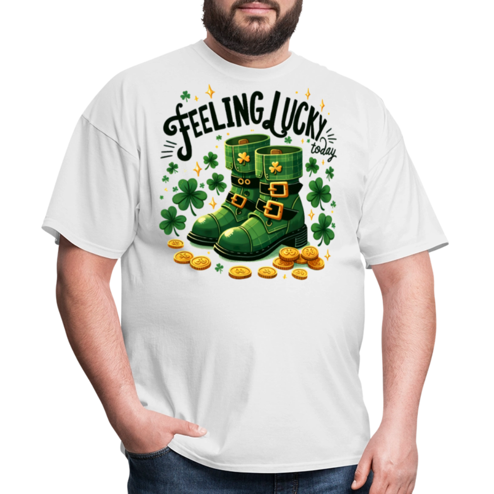 Green Shamrock Boots St Patrick’s Day Lucky T-shirt - white