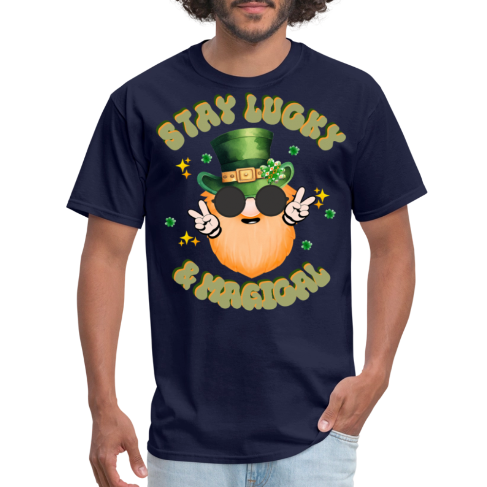 Stay Lucky And Magical Irish T-shirt - navy