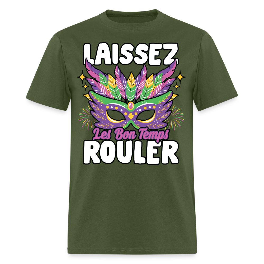 Mardi Gras Party Tee Laissez Les Bon Temps Roule T-shirt - military green