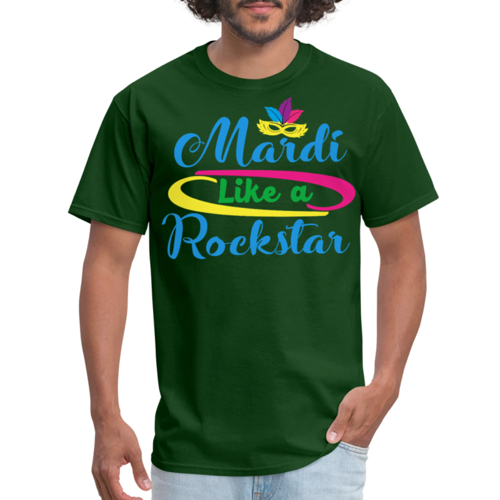 Mardi Gras Rockstar Shirt For Men And Women T-Shirt - forest green