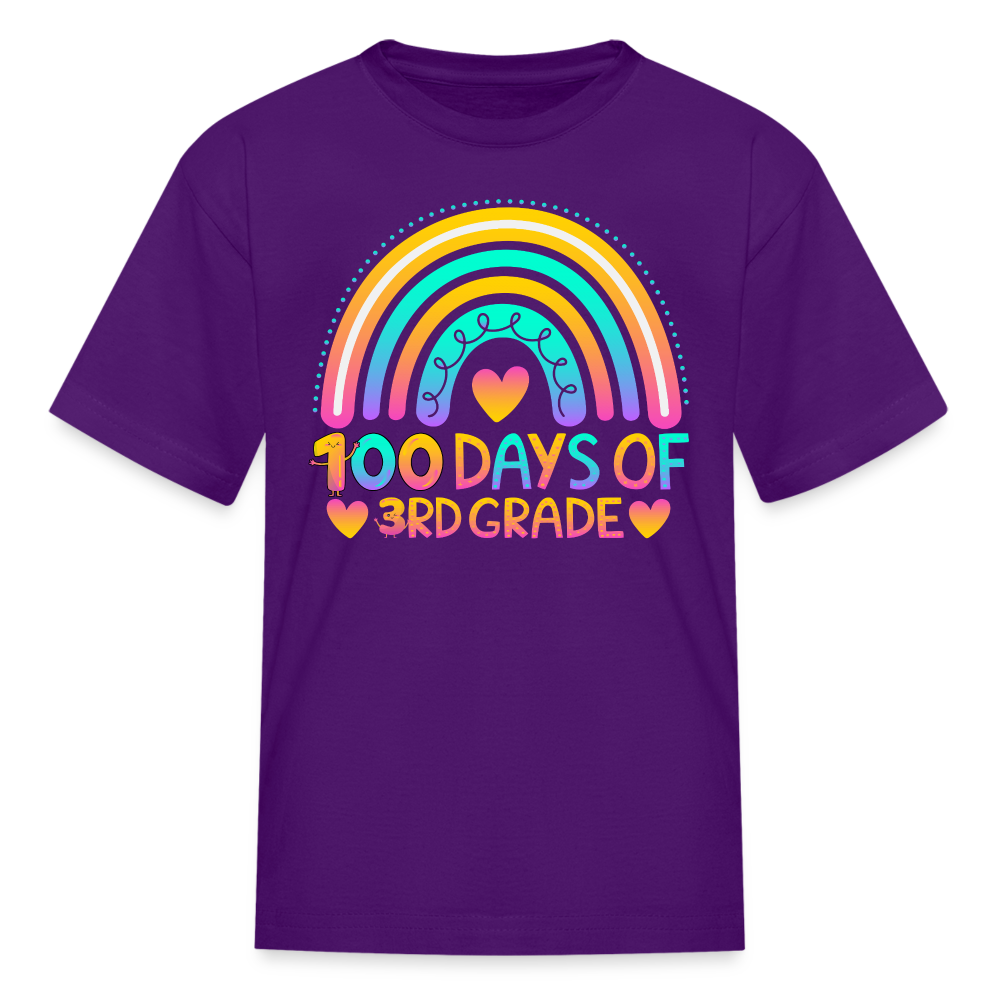 100 Days of 3rd Grade Rainbow Kids' T-Shirt - purple