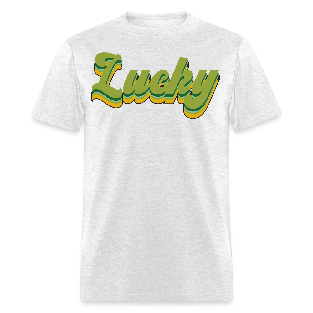 Green Lucky Shamrock-inspired Graphic T-shirt - light heather gray