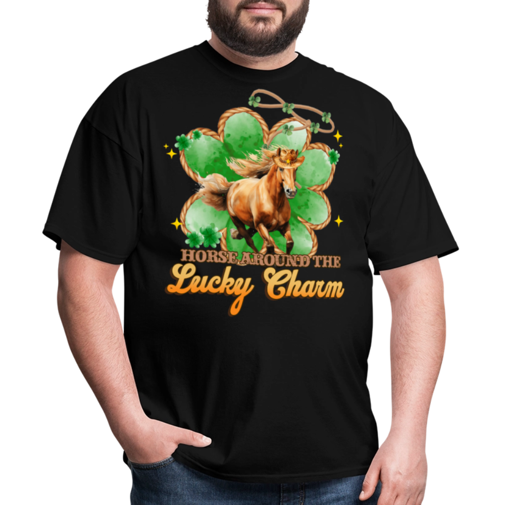 Lucky Charm St Patrick’s Day Horse Lover T-shirt - black