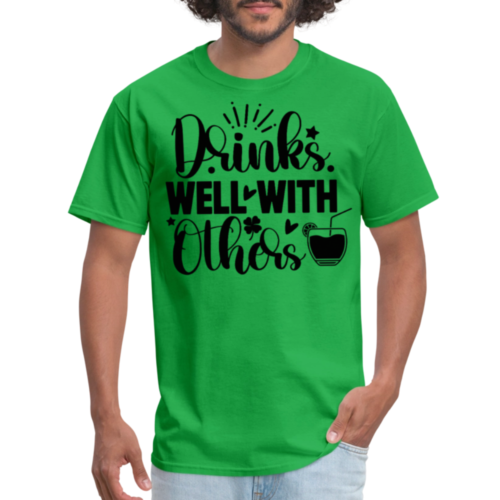 St. Patrick's Day Tee – Drinks Well with Others Shirt - bright green