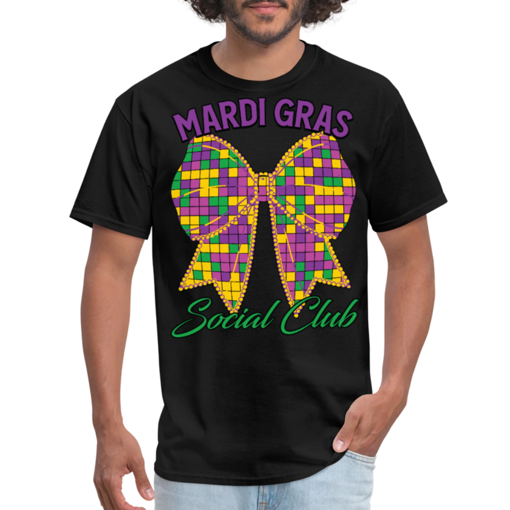 Mardi Gras Social Club Shirt For Women and Men Mardi Gras Bow T-shirt - black