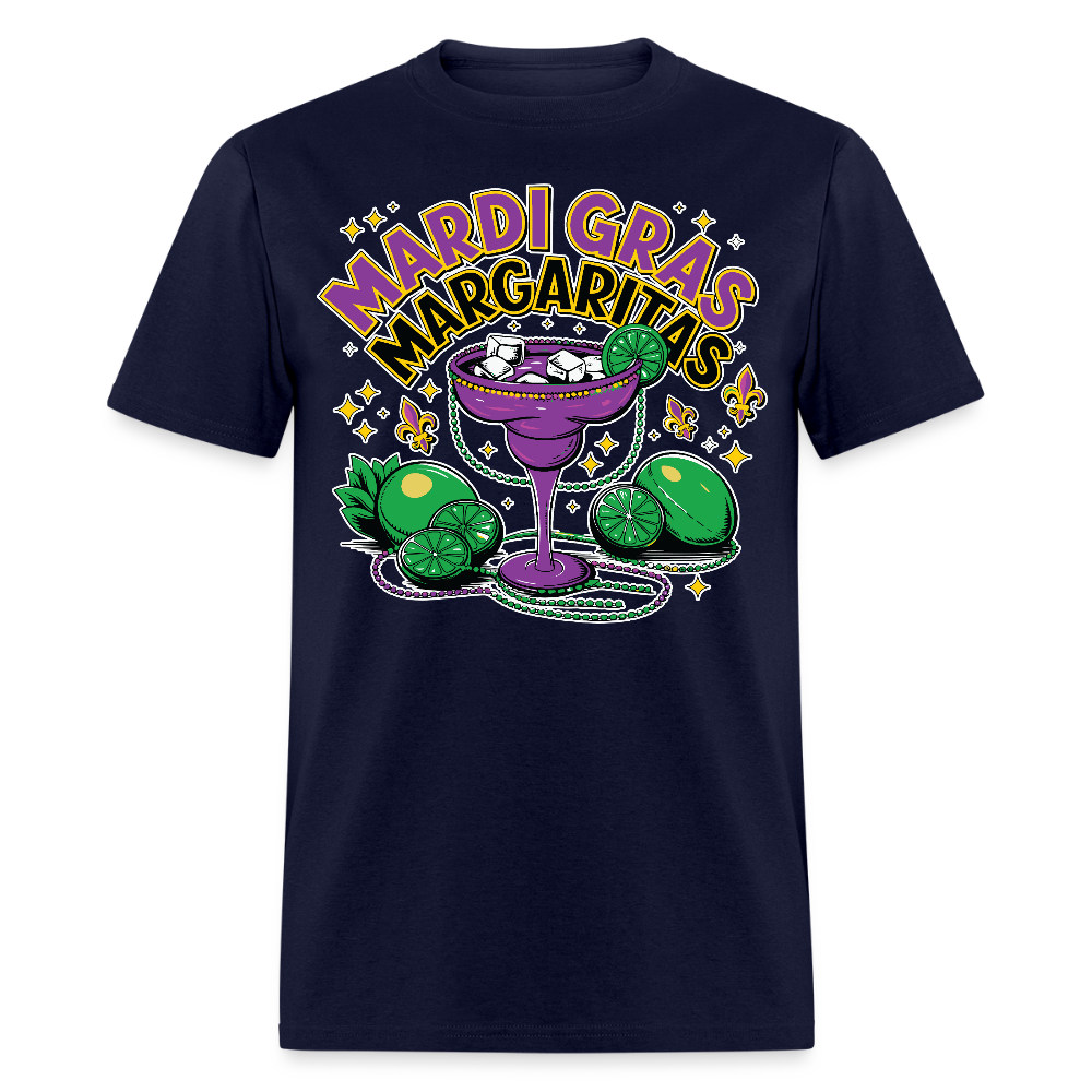 Mardi Gras Margarita Party Tee Funny Mardi Gras Drinking T-shirt - navy