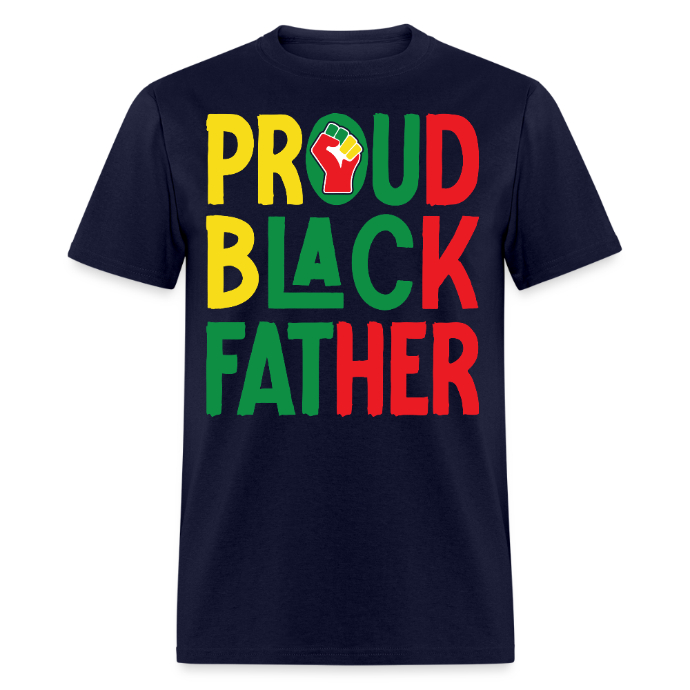 Proud Black Father Black Dad Pride T-shirt - navy