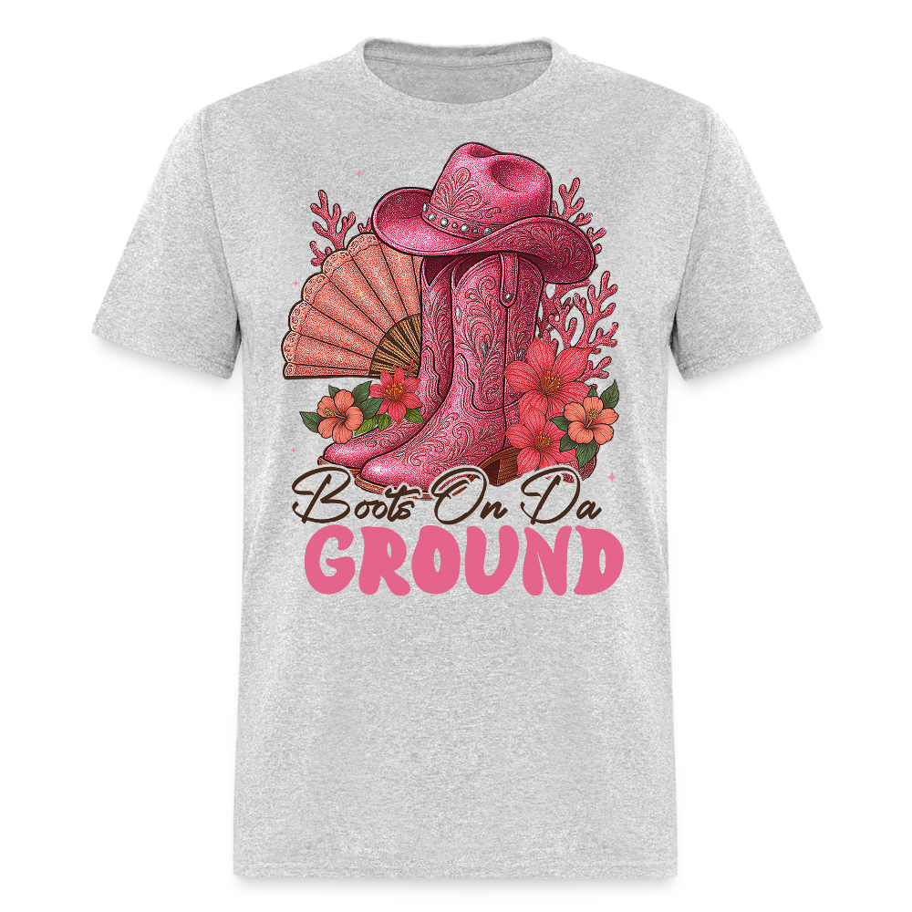Pink Cowgirl Boots Cute Country Girl Aesthetic T-shirt - heather gray