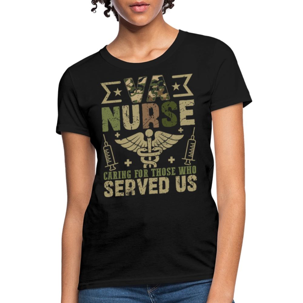 VA Nurse Tee Caring For Those Who Served Us T-Shirt - black