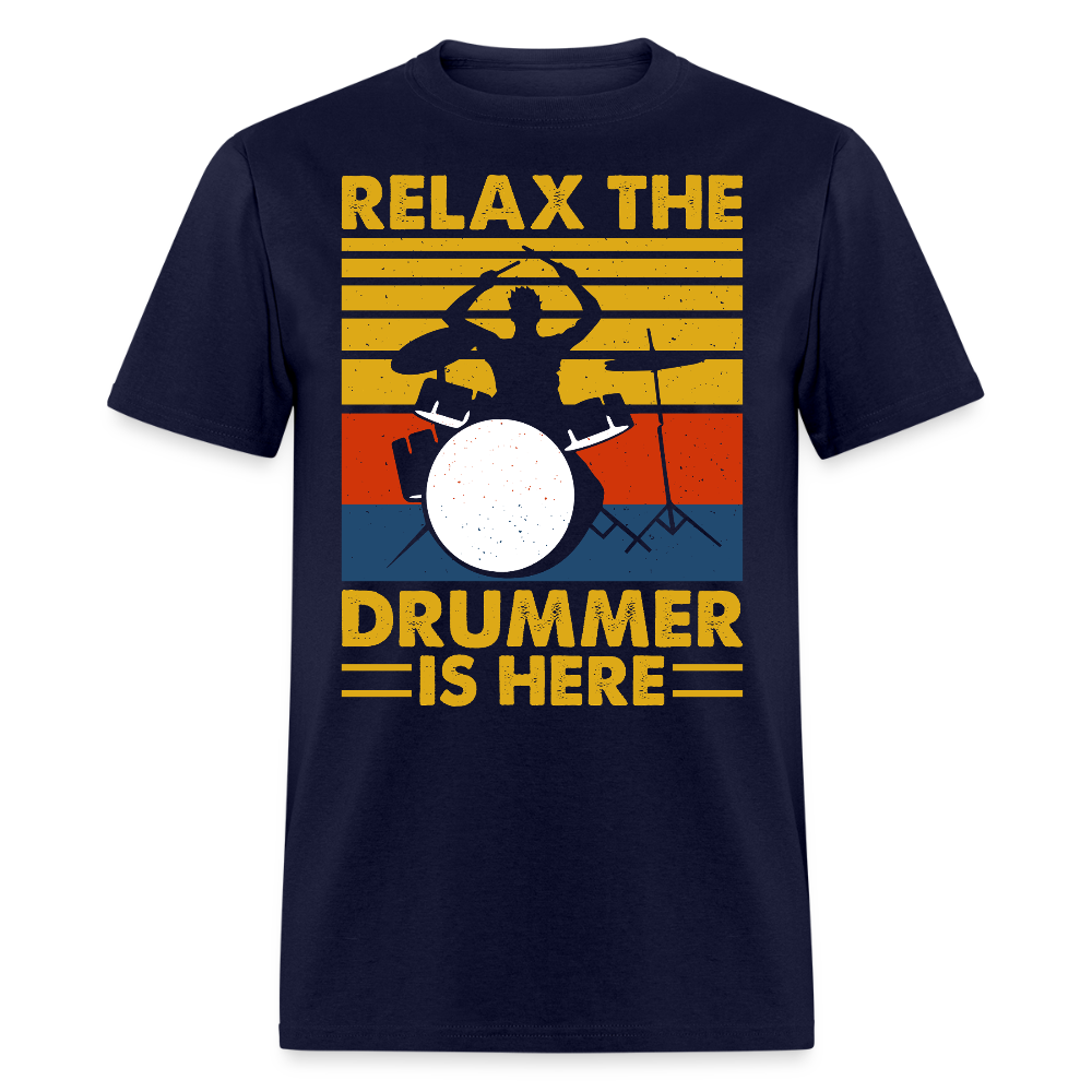 Vintage Relax The Drummer Is Here T-shirt - navy