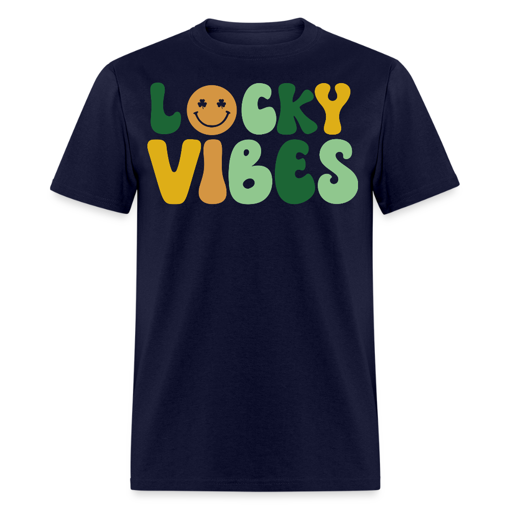 Lucky Vibes RetroTee For St Patrick’s Day T-shirt - navy