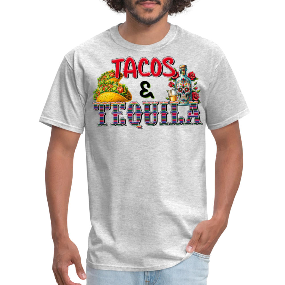 Taco Tuesday And Tequila Drinking Graphic T-shirt - heather gray