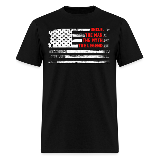 Uncle The Man The Myth The Legend USA Flag T-shirt - black