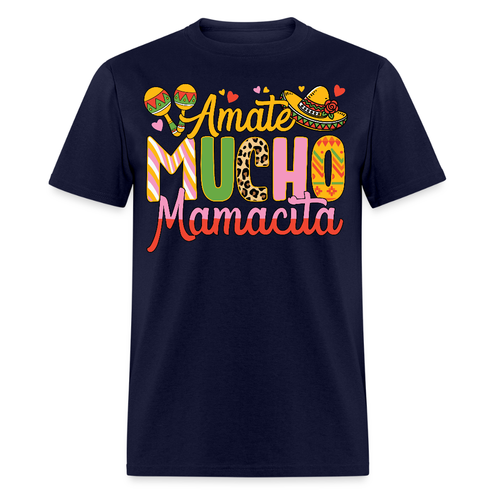 Women’s Mexican Culture Tee Ámate Mucho Mamacita T-shirt - navy