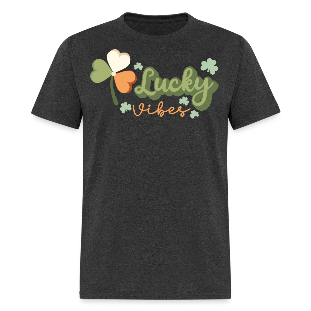 St Patrick’s Day Lucky Vibes T-shirt - heather black