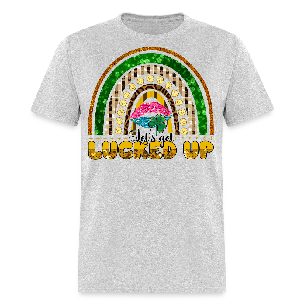 Let's Get Lucked Up Leprechaun Rainbow Lucky T-shirt - heather gray