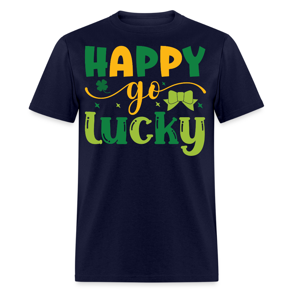 St Patrick’s Day Happy Go Lucky T-shirt - navy