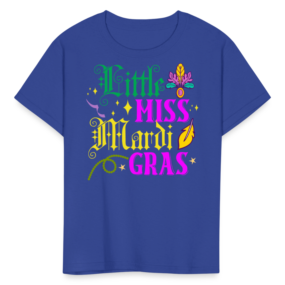 Little Miss Mardi Gras Toddler T-shirt - royal blue