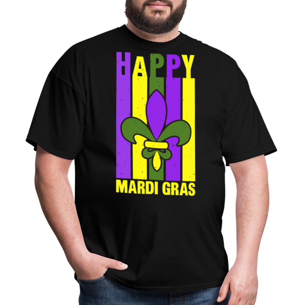 Happy Mardi Gras Graphic Tee Funny and Festive Mardi Gras T-Shirt - black