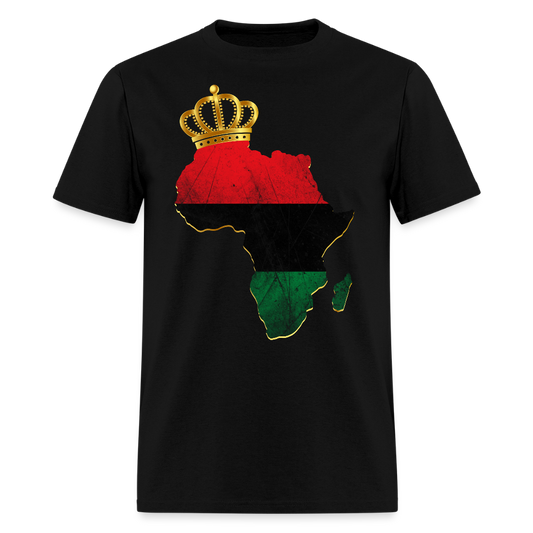 African Map With Crown Tee Black Empowerment T-Shirt - black