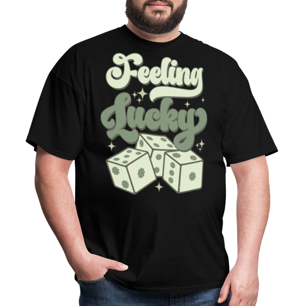 Feeling Lucky St Patrick’s Day Clover and Dice T-shirt - black