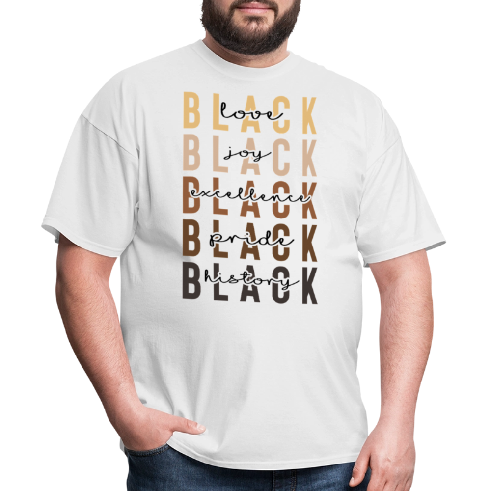 Black History and Culture Apparel Black Pride and Excellence T-shirt - white