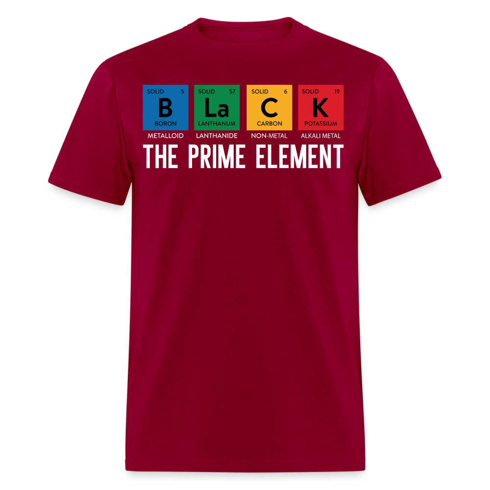 Periodic Table Gift For Black Educators Black Pride Science T-Shirt - dark red